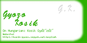 gyozo kosik business card